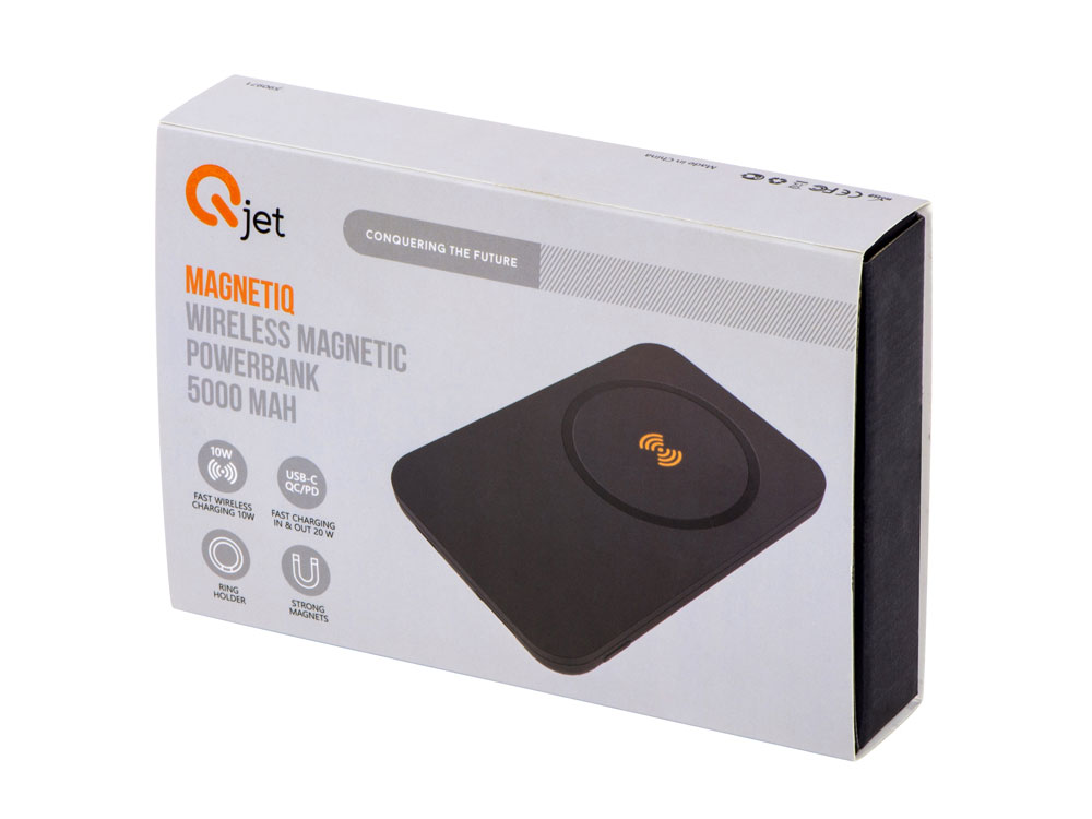 Магнитный беспроводной внешний аккумулятор MagnetIQ, 5000 mah, 10 W, черный-17