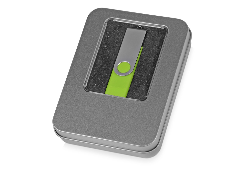 Подарочная коробка для флеш-карт Сиам, серебристый-2