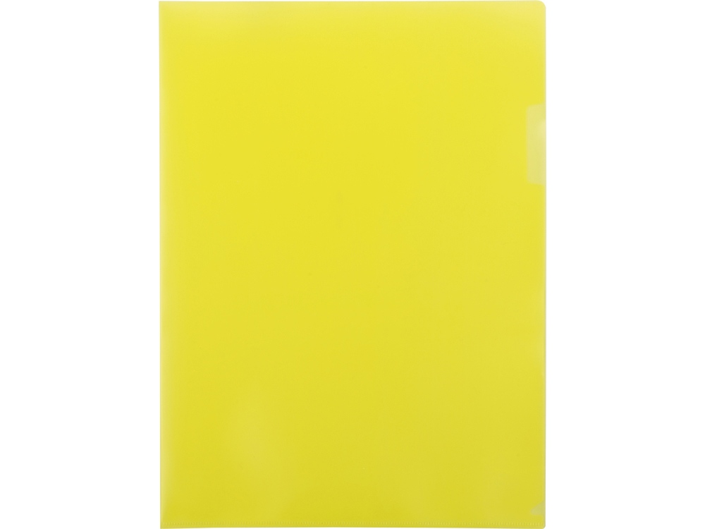 Папка- уголок, для формата А4, плотность 180 мкм, желтый матовый-2