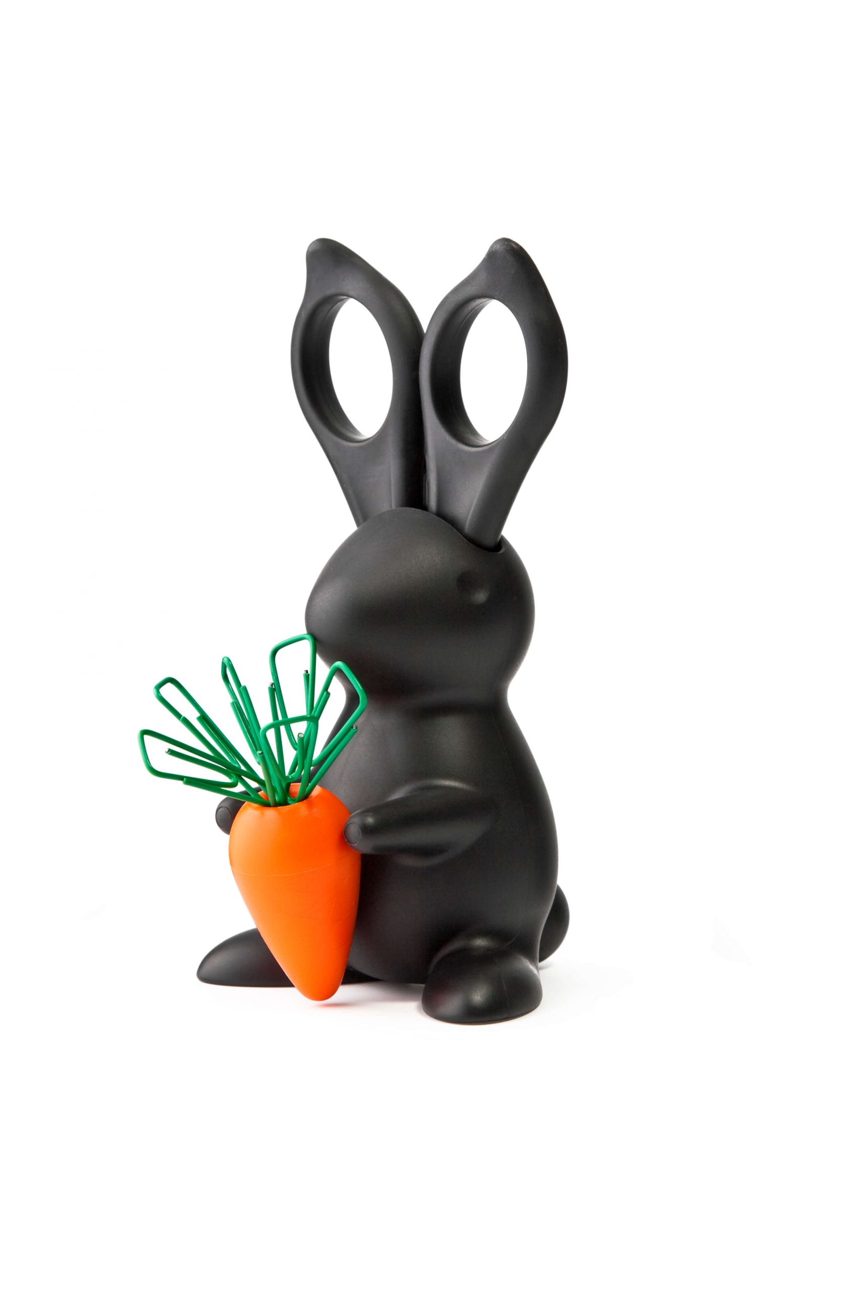 Ножницы и магнит со скрепками Bunny, Черный-0