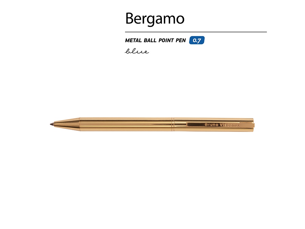 Ручка металлическая шариковая Bergamo, золотистый-1