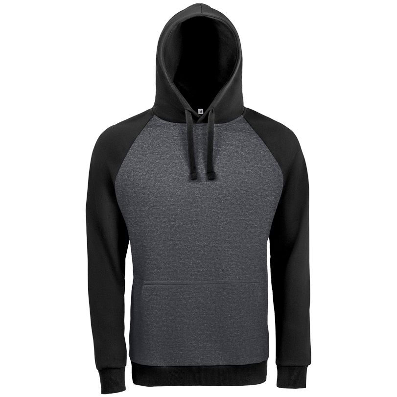 Толстовка унисекс Seattle, темный меланж с черным-0