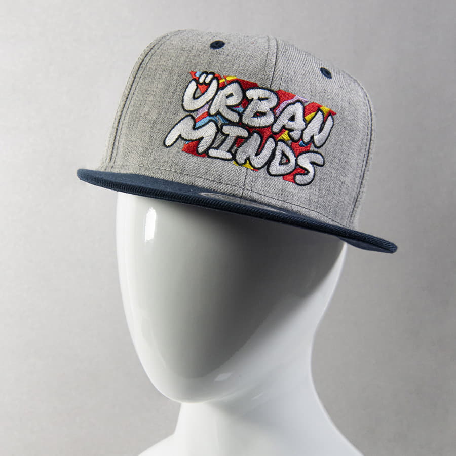 Бейсболка FADER, 6 клиньев, застежка ПВХ, серый, синий-5