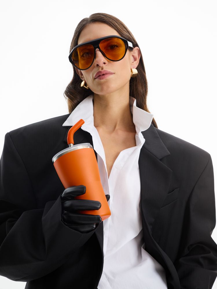 Термостакан Sapporo без логотипа, оранжевый-6