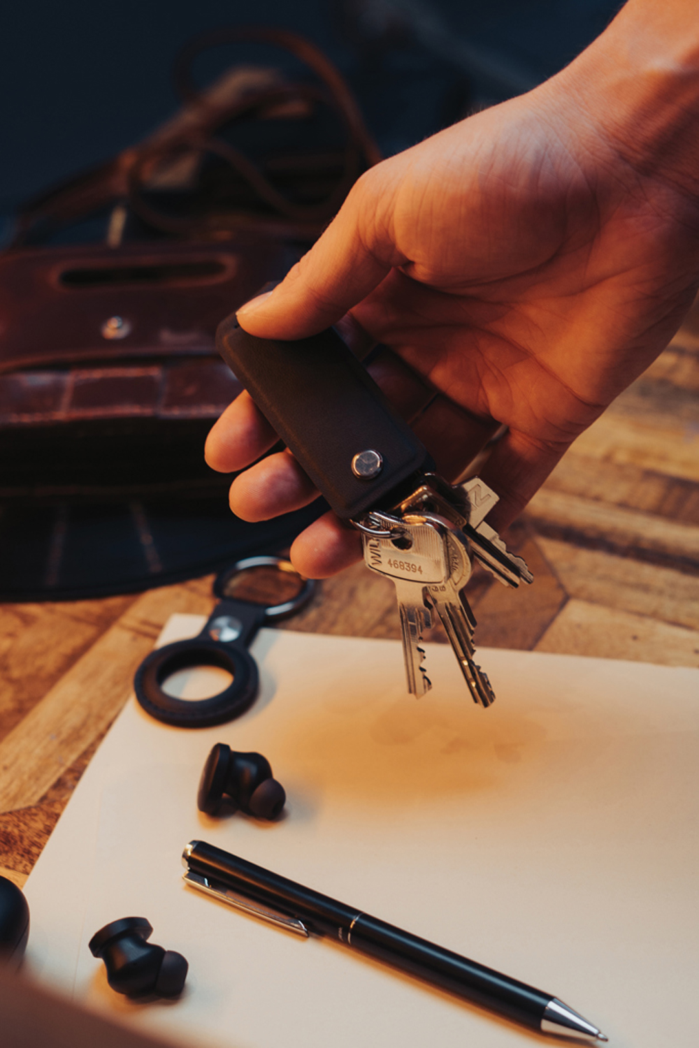 Чехол для ключей с ручкой в комплекте Swiss Peak Tula из переработанного полиуретана RCS-13