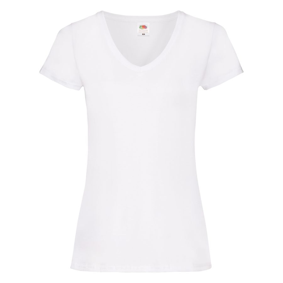 Футболка женская "Lady-Fit V-Neck T", белый-0