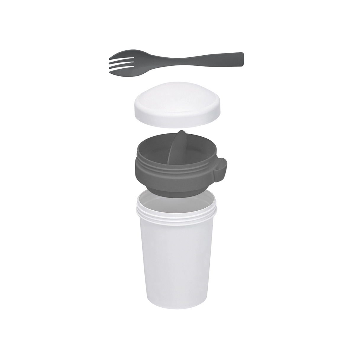 Ланч-бокс Veggie to go Green Line с вилкой (серый)-1