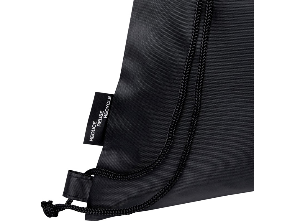 Складная сумка со шнурком Ash из переработанных материалов, соответствующих стандарту GRS, объемом 7 л, черный-7