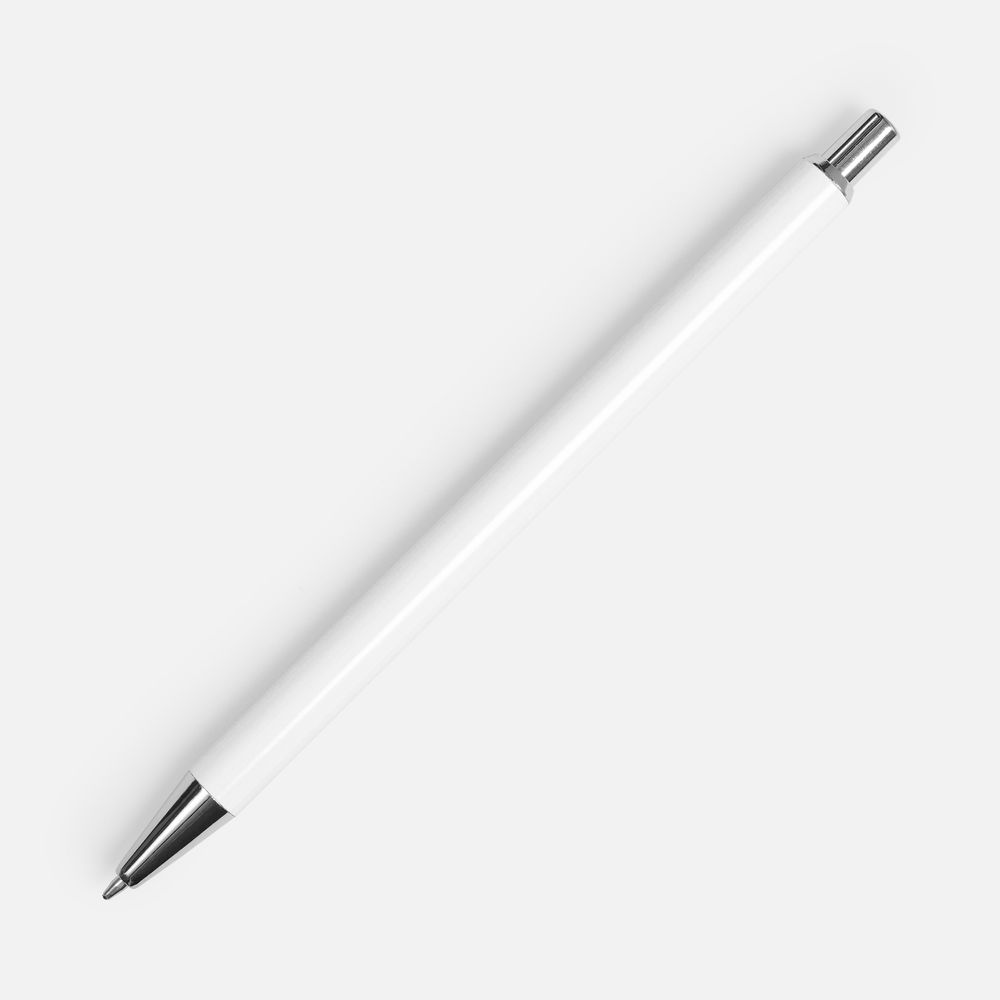 Ручка шариковая Slim Beam, белая-0
