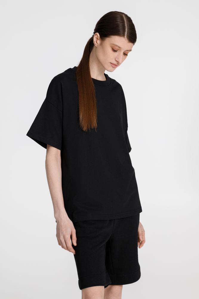 Футболка унисекс оверсайз T3, черная-0