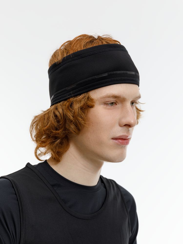 Спортивная повязка утепленная Jogge, черная-5