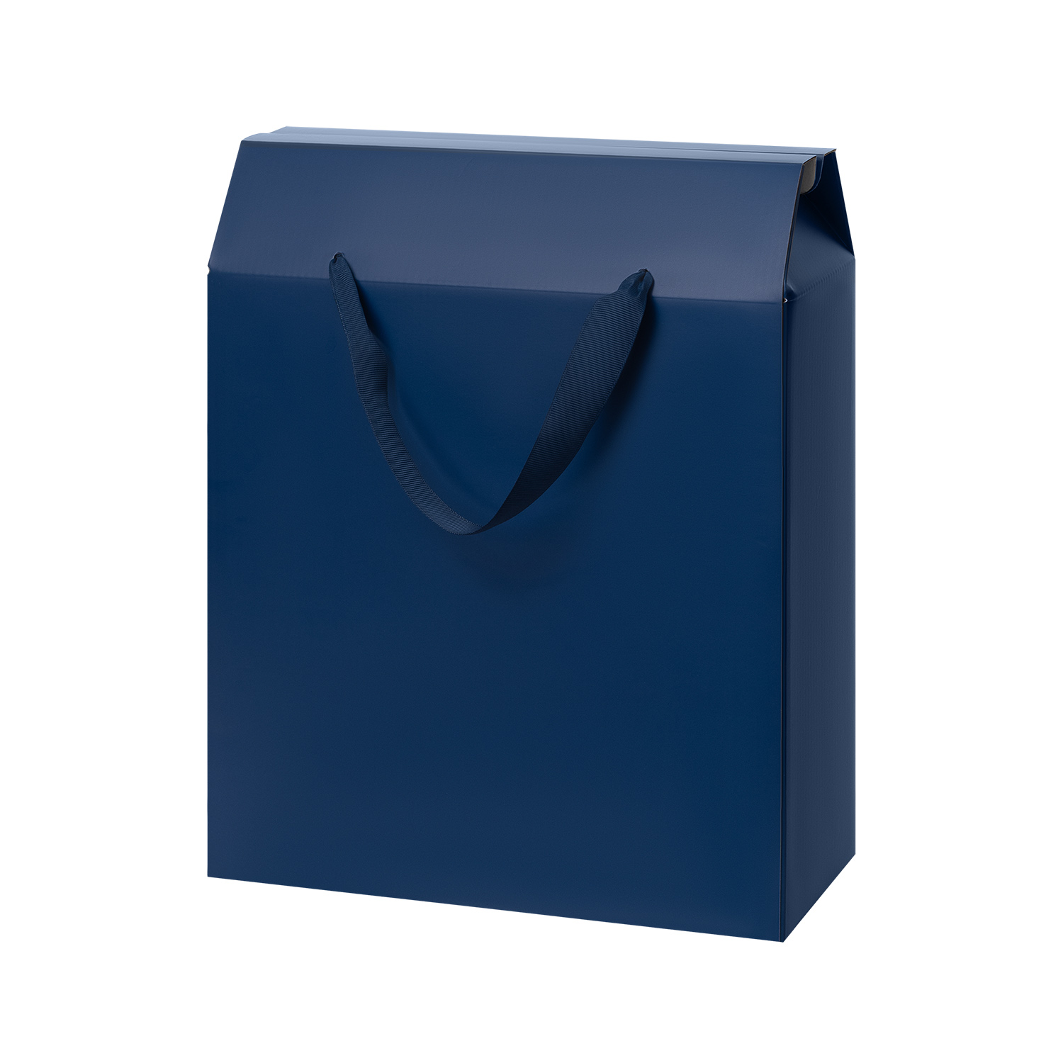 Подарочная коробка-пакет универсальная большая, синяя-0