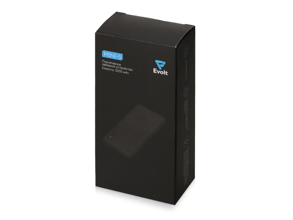 Внешний аккумулятор Evolt Mini-5, 5000 mAh, белый-10