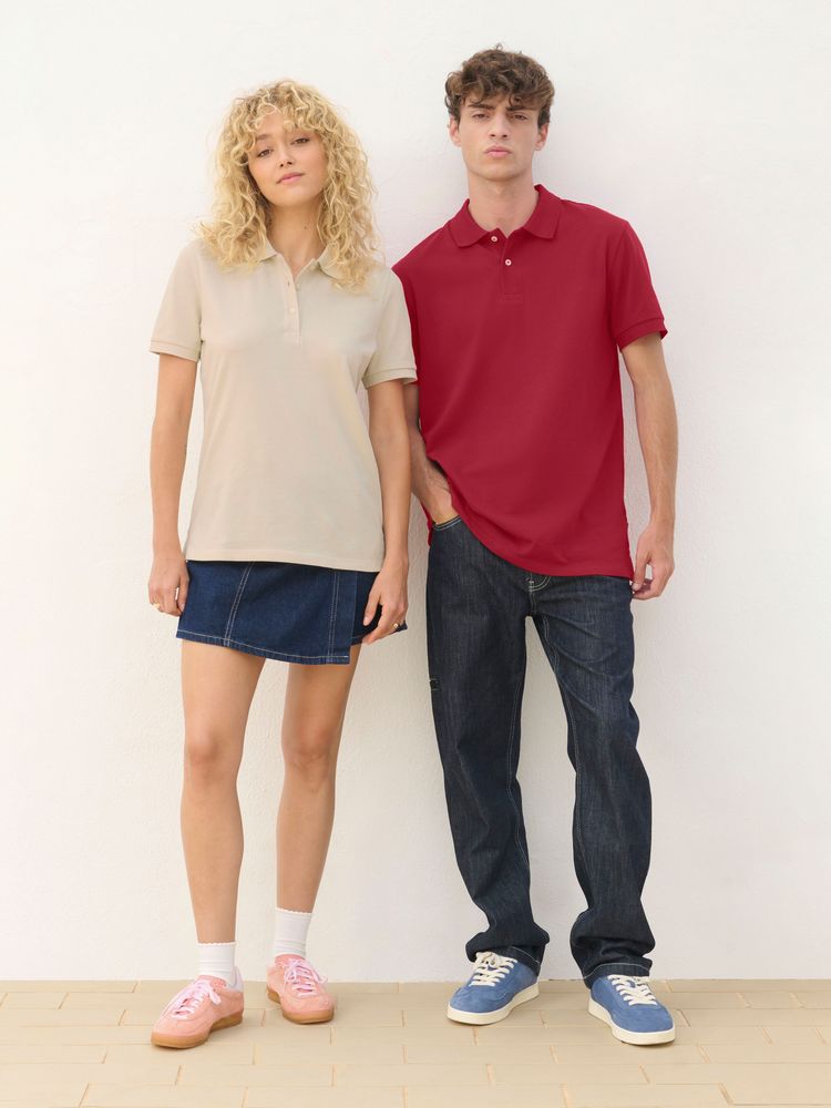 Рубашка поло унисекс Pacific, светло-бежевая (неокрашенная)-3