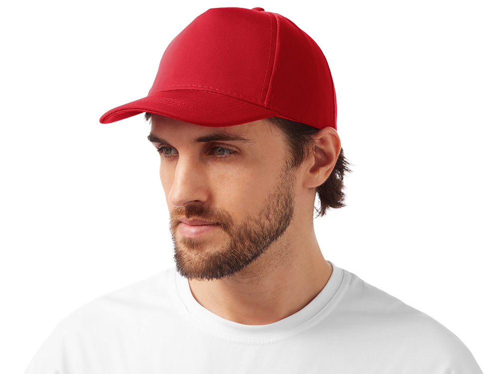 Бейсболка из структурной ткани Fargo, красный-1
