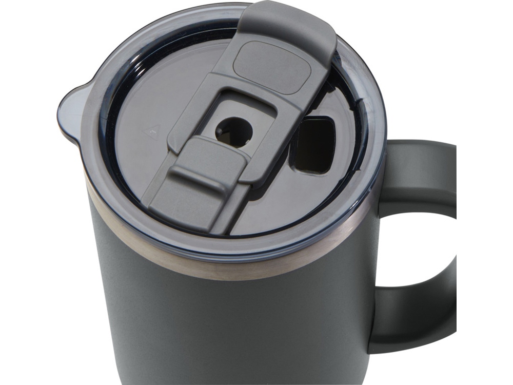 Sydney медная кружка с двойными стенками, сертифицированная согласно RCS, с вакуумной изоляцией и соломинкой, 1200 мл - Серый-4