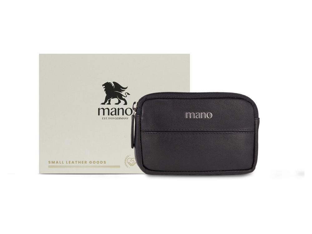 Ключница Mano Don Romeo, с RFID защитой, натуральная кожа в чёрном цвете, 11 х 2 х 7 см-3