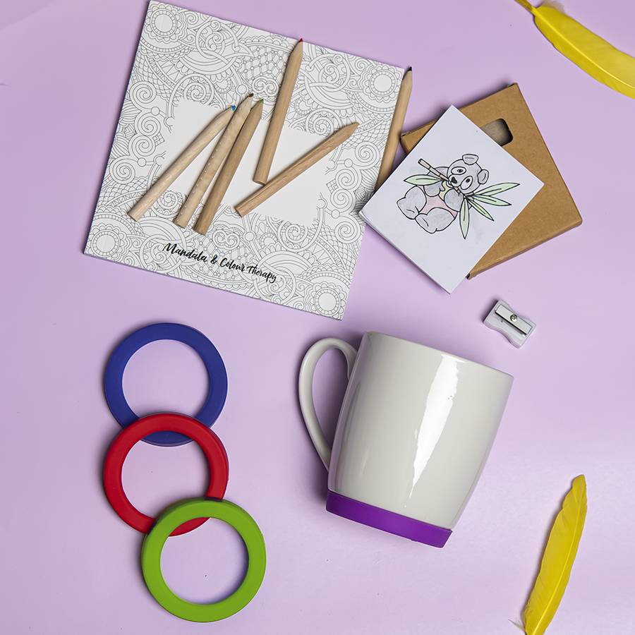 Набор подарочный IMPRESSIONISTA: альбом, набор цветных карандашей, кружка, коробка, стружка, разные цвета-0