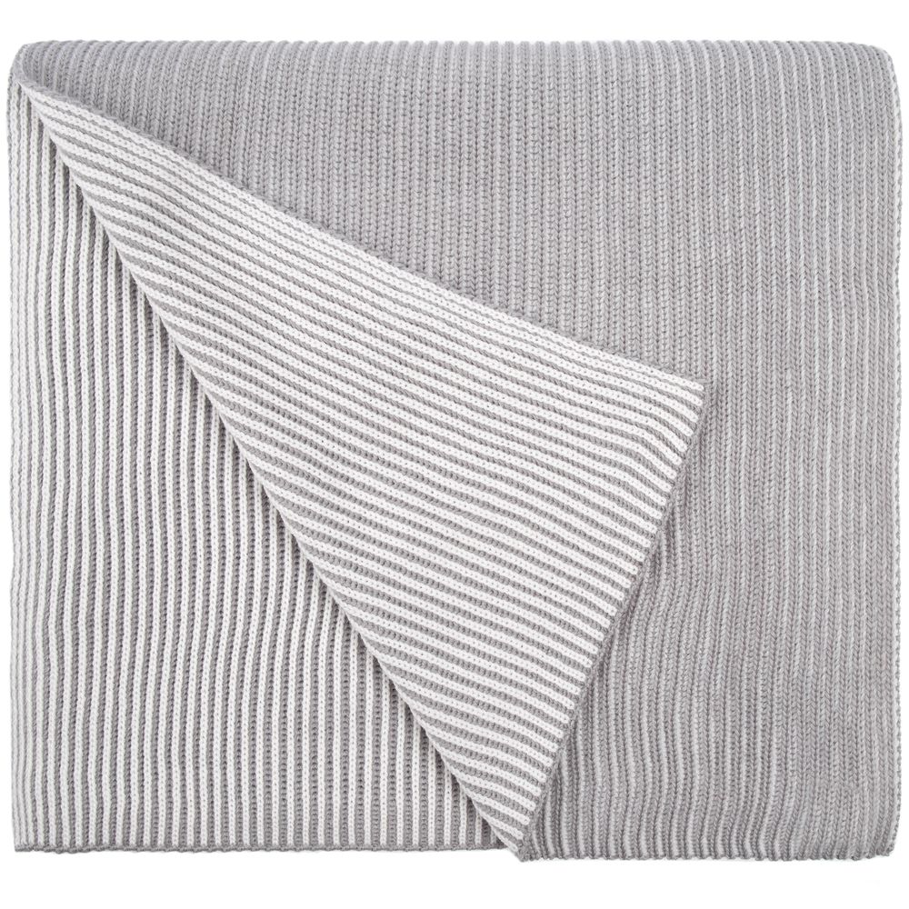 Шарф Nobilis, белый с серым-2