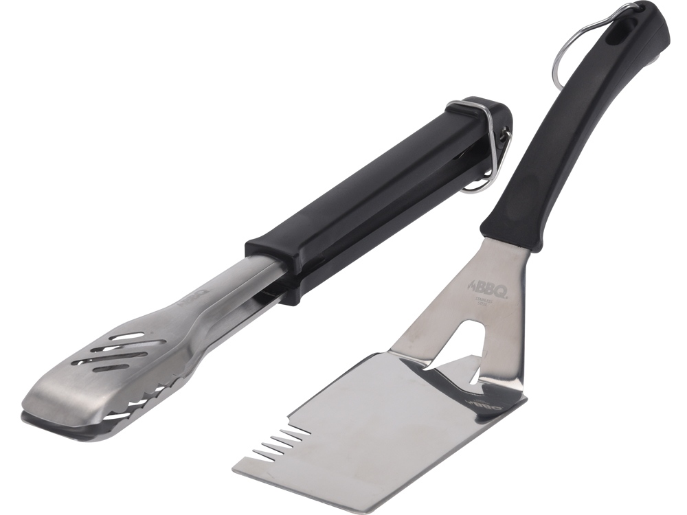 Набор аксессуаров для барбекю из двух предметов Grill, серебристый/черный-0