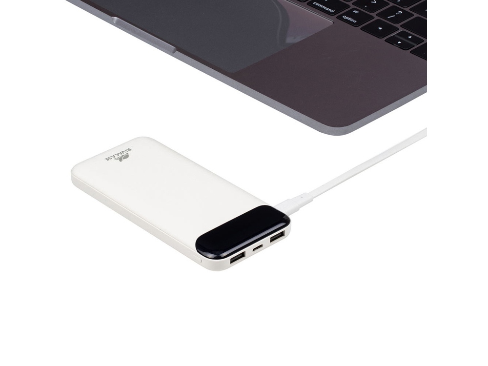 RIVACASE VA2240 (10000mAh) с дисплеем, белый, внешний аккумулятор 12/48-8