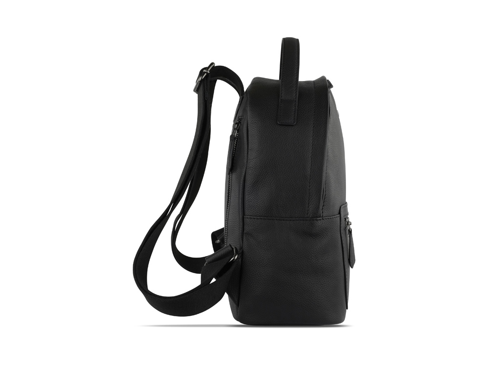 Рюкзак женский BUGATTI Bella, чёрный, воловья кожа/полиэстер, 24,5х12х27 см-2