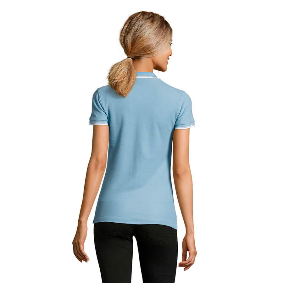 Поло женское PRACTICE WOMEN 270, голубой, белый-2