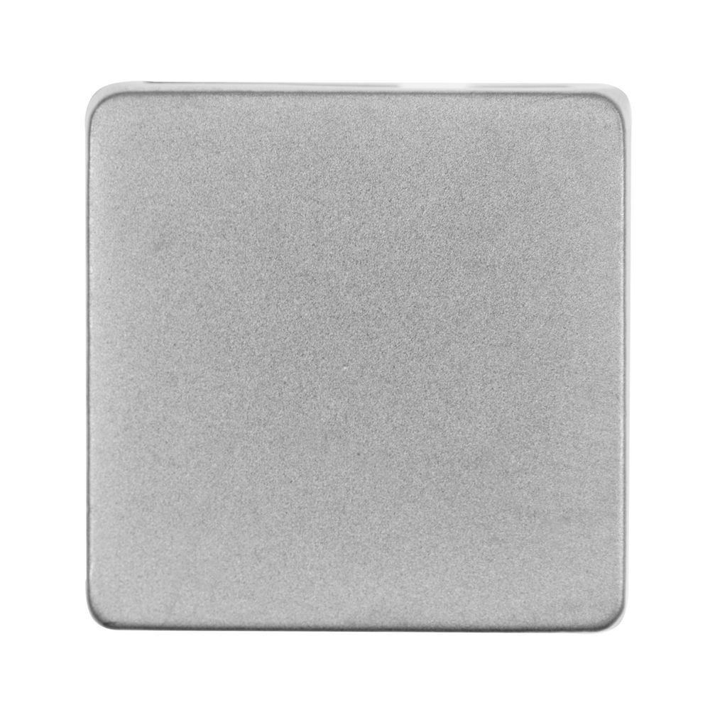 Квадратный шильдик на резинку Direct, матовый серебристый-1