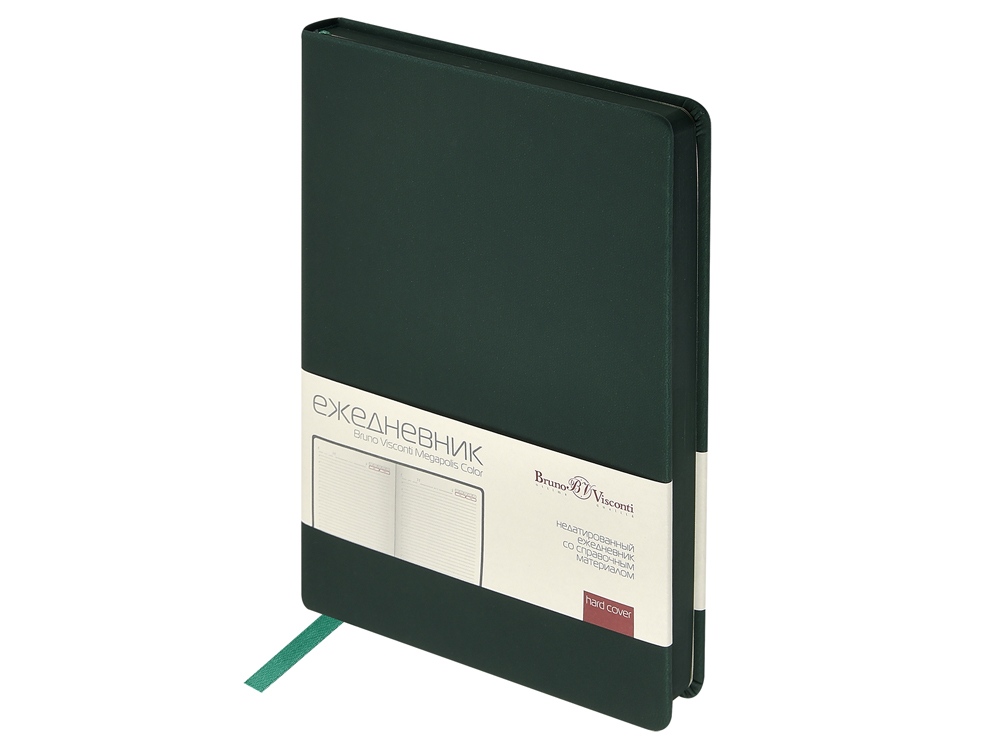 Ежедневник А5 Megapolis Color soft-touch, темно-зеленый-0