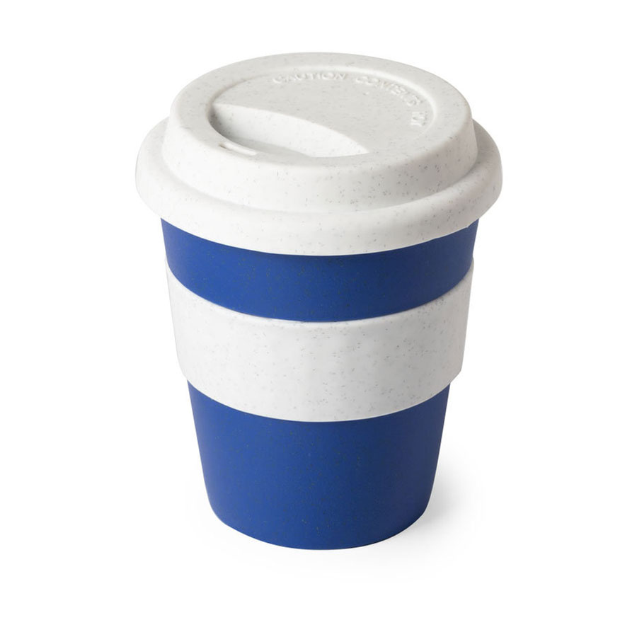 Стакан FLIKER с крышкой, полипропилен с бамбуковым волокном,силикон, синий-0