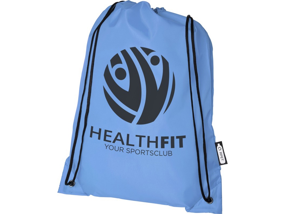 Рюкзак со шнурком Oriole из переработанного ПЭТ, синий-6