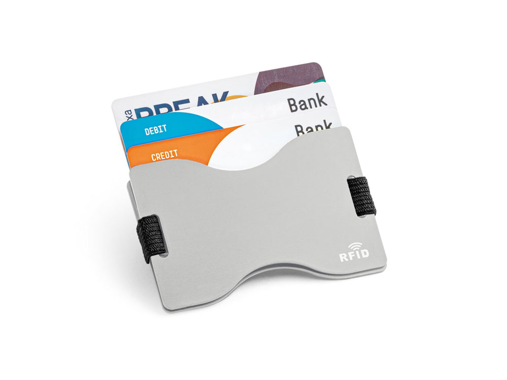 MULLER. Визитница с защитой RFID, Сатин серебро-1