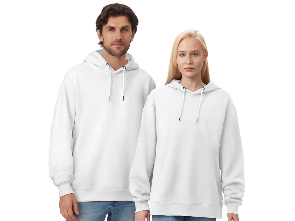 Толстовка с капюшоном оверсайз Lisbon унисекс, белый-0