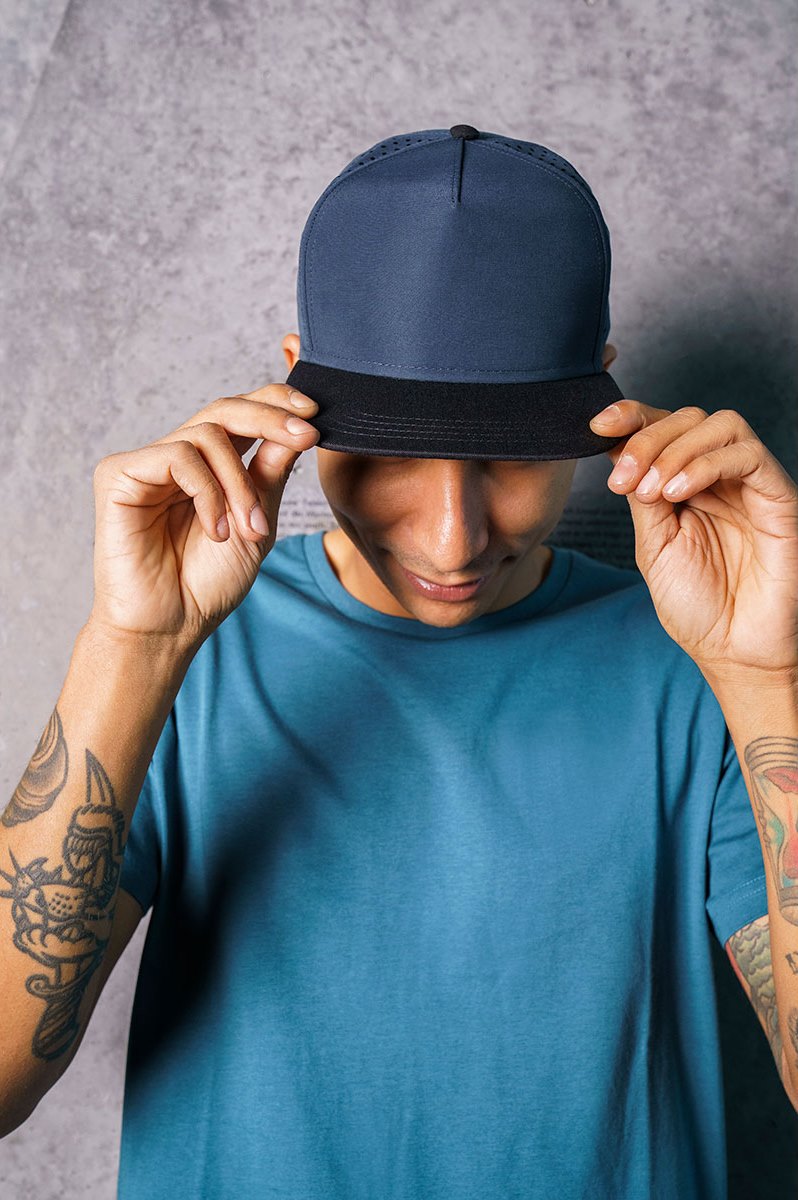 Бейсболка BANK FIVE-S, 5 клиньев, пластиковая застёжка, черный-4