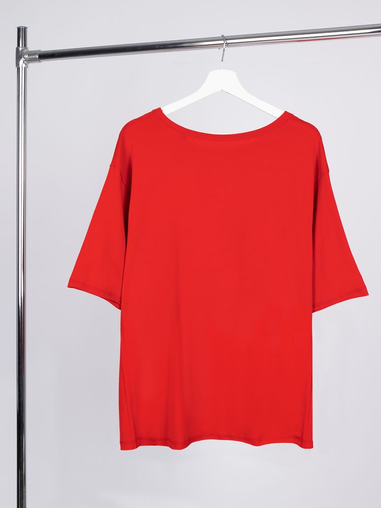 Футболка оверсайз унисекс Vozduh, красная-2