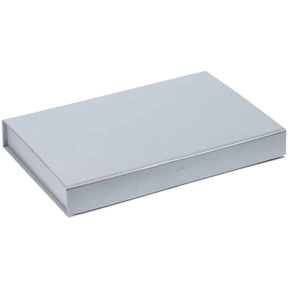 Коробка Silk с ложементом под ежедневник 13x21 см, флешку и ручку, ver. 2, серая-2