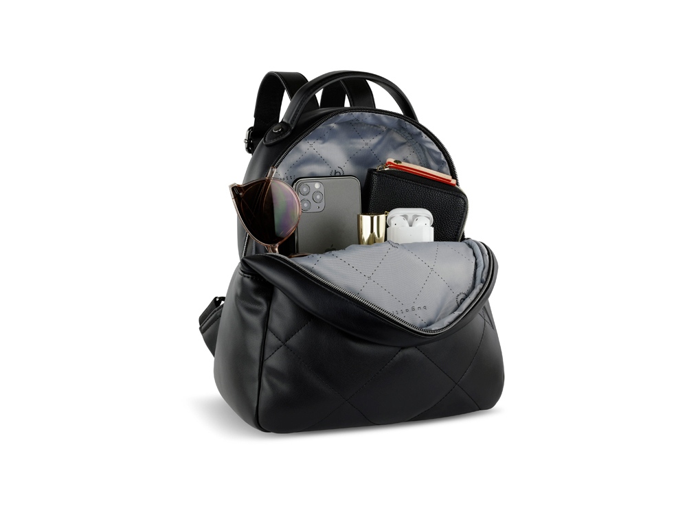 Рюкзак женский BUGATTI Cara, чёрный, полиуретан, 25,5х11х27,5 см, 7 л-7