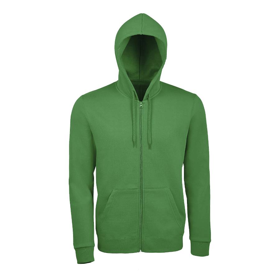 Толстовка худи унисекс на молнии STONE 260, зеленый-0