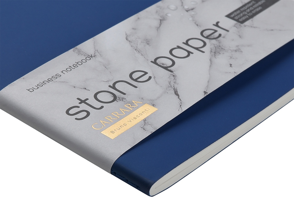 Тетрадь с каменной бумагой А5 Carrara 40 л., линейка, синий-4