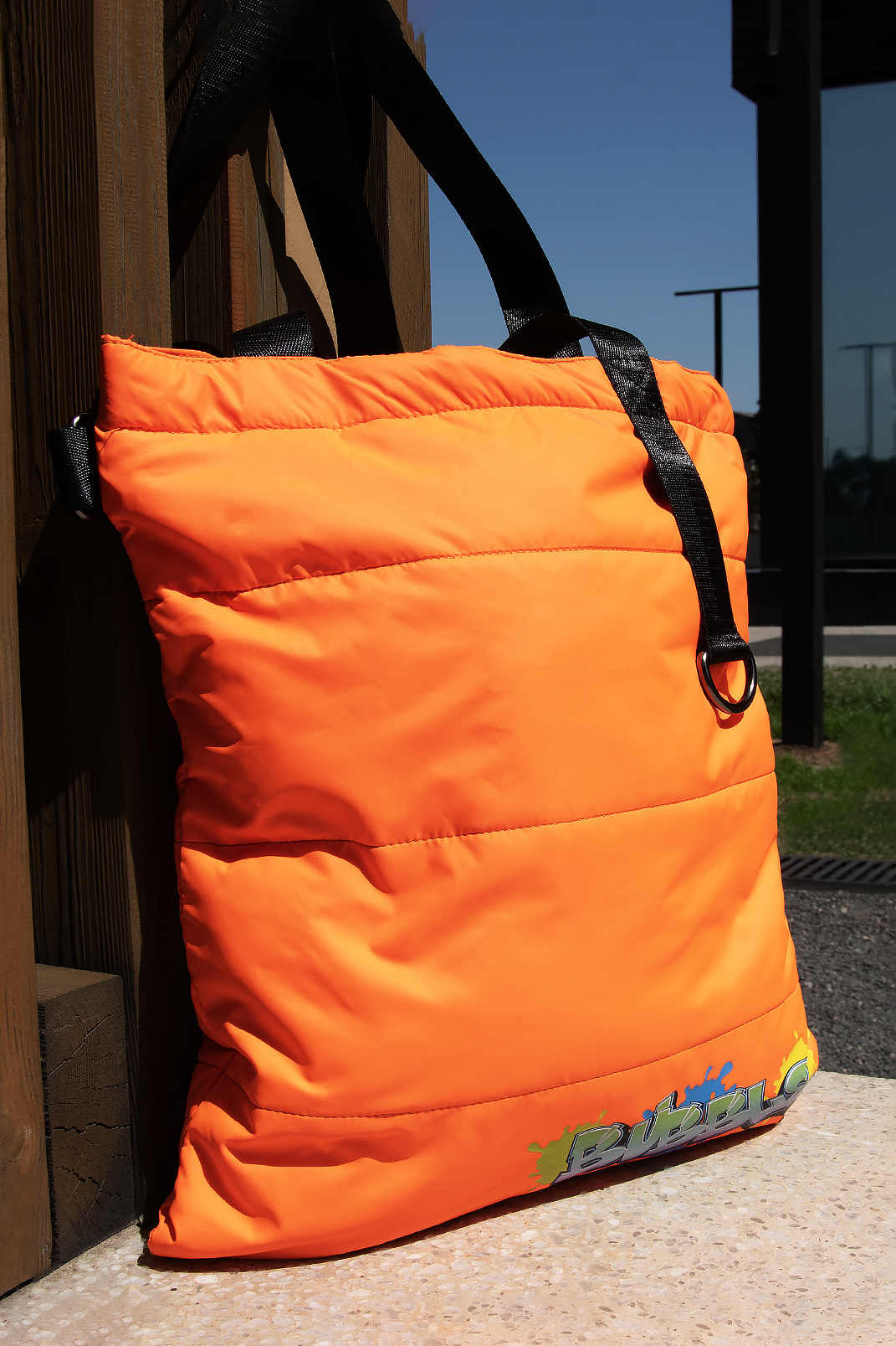 Шоппер Superbag Bubble, с кнопкой (оранжевый с черным)-8