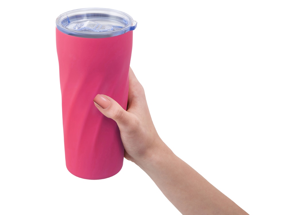 Подарочный набор FAMILY с термосом и термокружкой, розовый-3