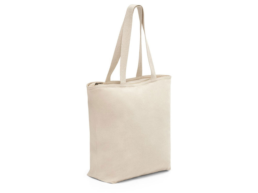 HACKNEY. Сумка из 100% хлопка на застежке, Натуральный светлый-1