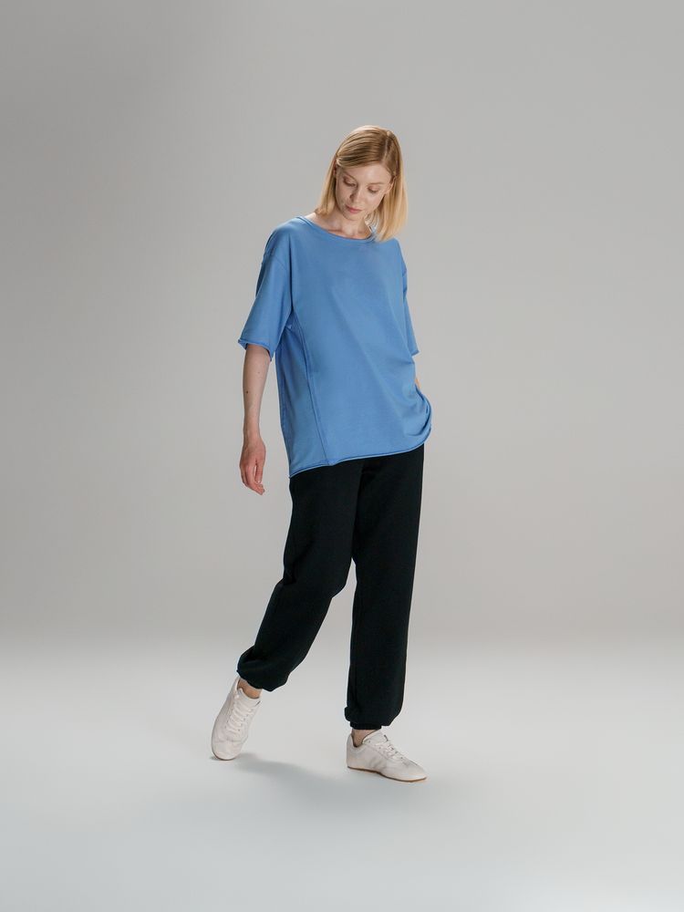 Футболка оверсайз унисекс Vozduh, синяя-0