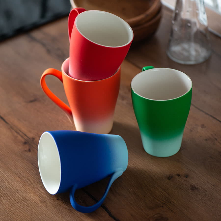 Кружка GRADE с прорезиненным покрытием, оранжевый-1