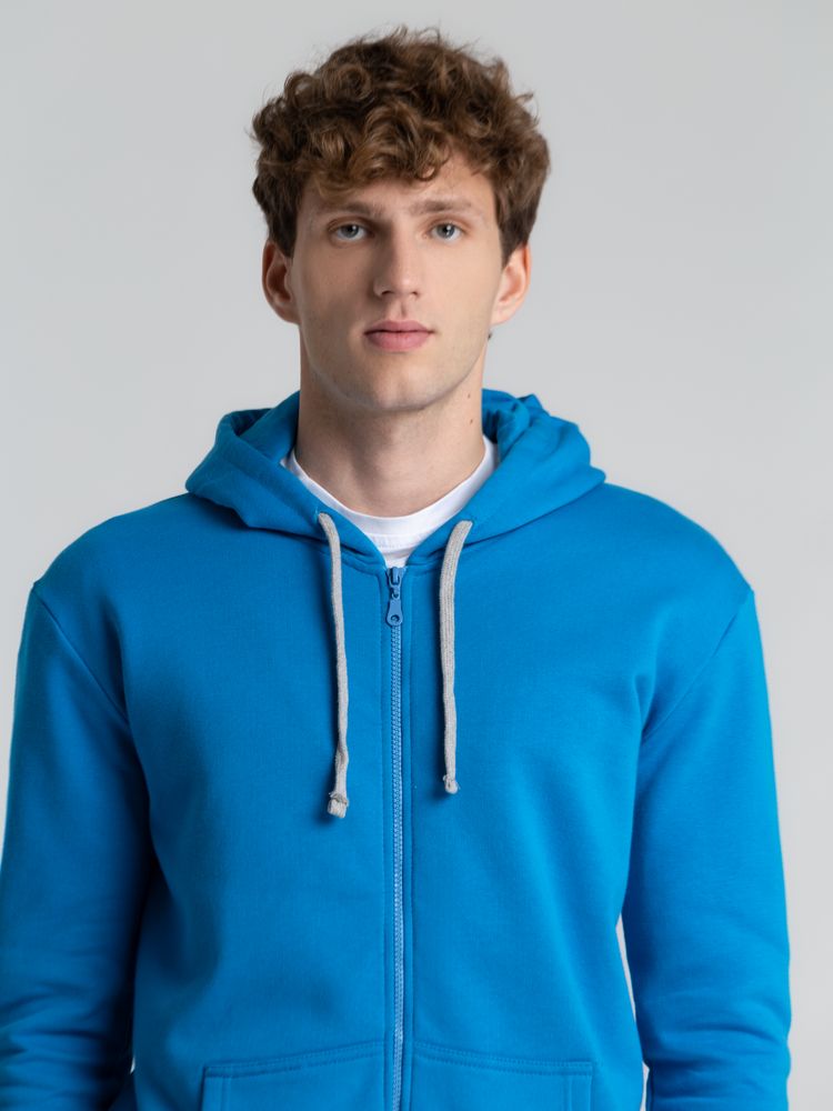 Толстовка с капюшоном на молнии Unit Siverga Heavy, бирюзовая-5