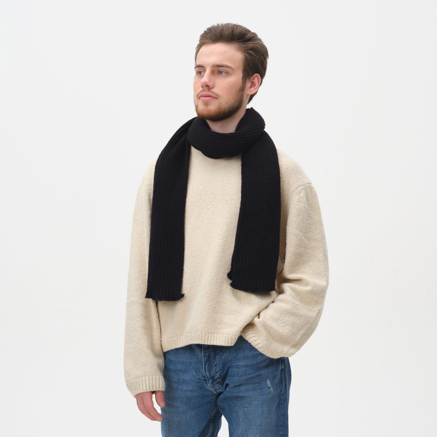 Шарф Форгес (Forges) вязаный, черный-0