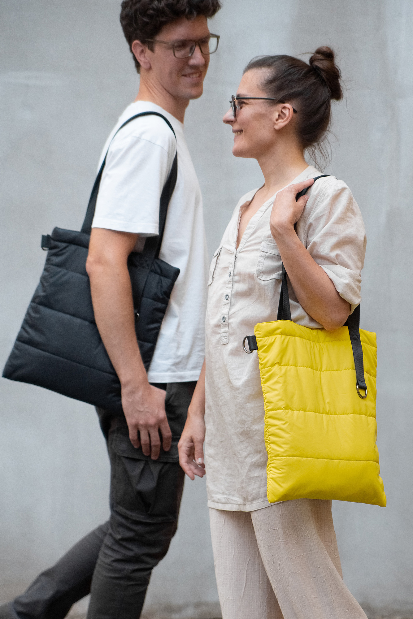 Шоппер Superbag Bubble, с кнопкой (желтый с черным)-8