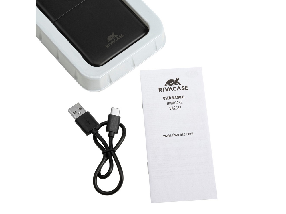 RIVACASE VA2532 (10000 мАч) QC/PD 20W внешний аккумулятор с дисплеем, черный 12/48-18