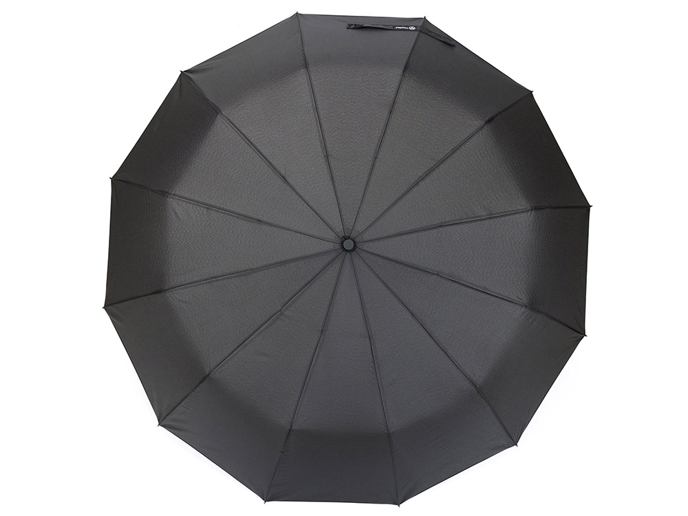 Зонт складной мужской TORBER, автомат, 3 сложения, черный, каркас сталь/файбергласс, эпонж, пластиковая ручка, диаметр 103 см-1