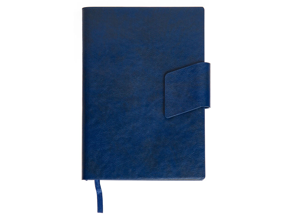 Бизнес блокнот А5 Monoi с клапаном, твердая обложка, 128 листов, темно-синий-1